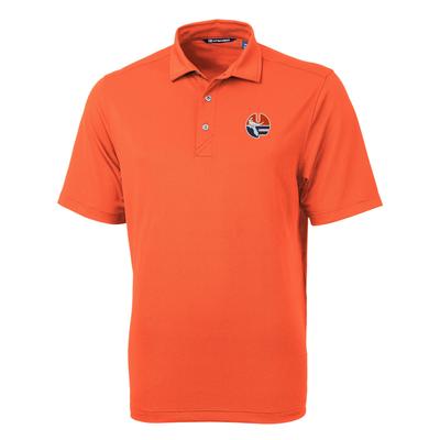 Florida Cutter and Buck Vault Circle Virtue Eco Pique Polo ORANGE