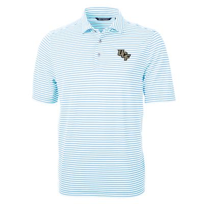 UCF Cutter and Buck Striped Virtue Eco Pique Polo ATLAS