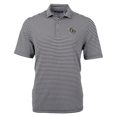 UCF Cutter and Buck Striped Virtue Eco Pique Polo