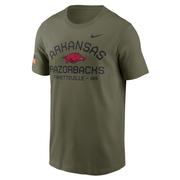  Arkansas Nike Military Dri- Fit Cotton Team Issue Crew Tee