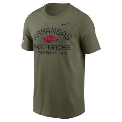 Arkansas Nike Military Dri-fit Cotton Team Issue Crew Tee