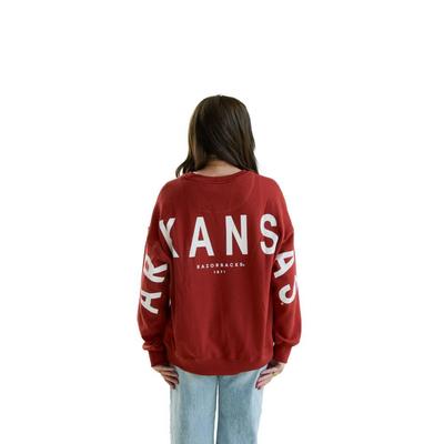 Arkansas Gameday Social Barkley Split Oversized Crew