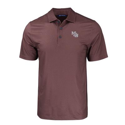 Mississippi State Cutter & Buck Interlock Geo Print Polo BORDEAUX