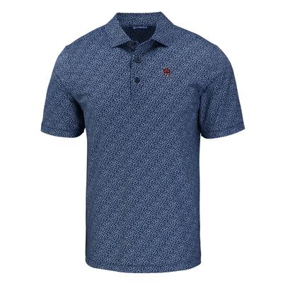 Auburn Cutter & Buck Vault Cartoon Pike Pebble Print Polo