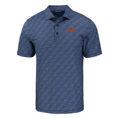 Auburn Cutter & Buck Vault Script Pike Pebble Print Polo