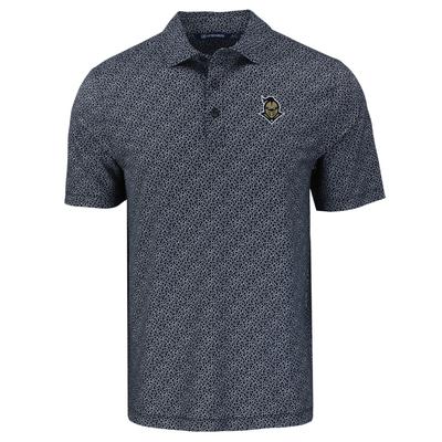 UCF Cutter & Buck Knight Pike Pebble Print Polo BLACK/WHITE