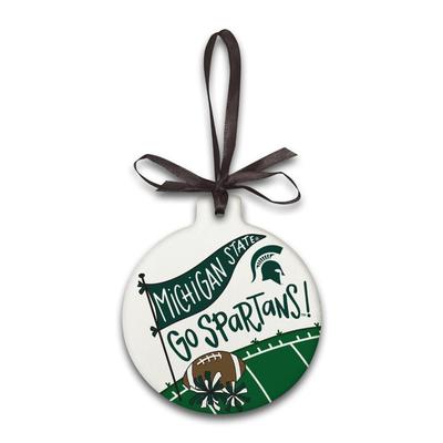 Michigan State Ceramic Flat Ornament