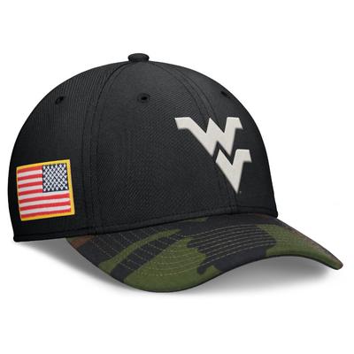 West Virginia Nike Military Dri-fit Rise Swooshflex Cap