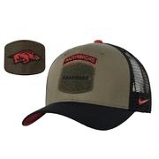  Arkansas Nike Military Rise Structured Trucker Cap