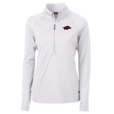 Arkansas Cutter & Buck Adapt Eco Half Zip Pullover WHITE