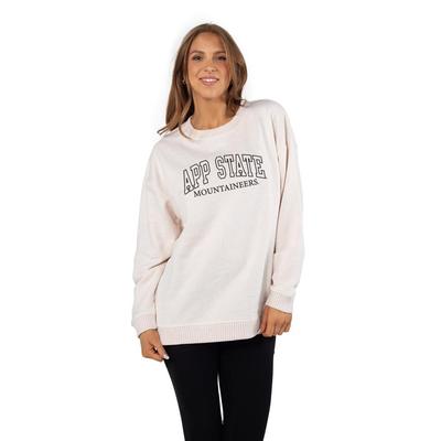 App State Chicka-D Oversized Embroidery Warm Up Crew