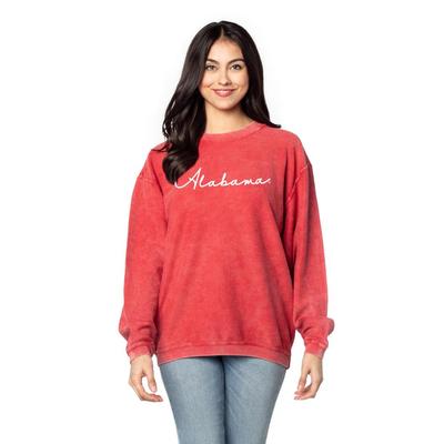 Alabama Chicka-D Heavy Script Corded Sweatshirt CRIMSON