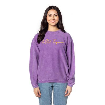 LSU Chicka-D Heavy Script Corded Sweatshirt