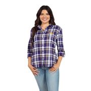  Lsu Chicka- D Boyfriend Plaid Woven Shirt