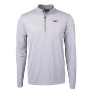  Nebraska Cutter & Buck Huskers Script Eco Pique Micro Stripe 1/2 Zip Pullover