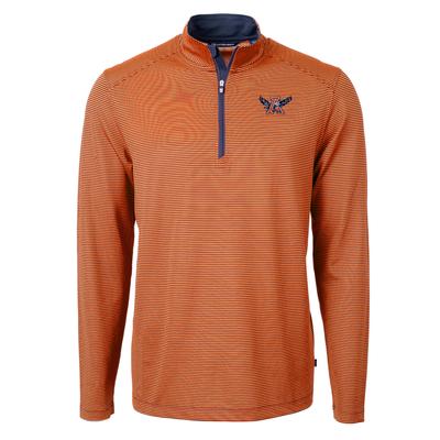 Auburn Cutter & Buck Vault Eagle A Eco Pique Micro Stripe 1/2 Zip Pullover