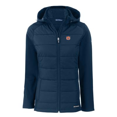 Auburn Cutter & Buck Women's Evoke Hybrid Eco Softshell Full Zip Jacket