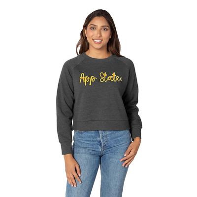 App State Chicka-D Rope Embroidery Boxy Raglan Crew