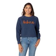  Auburn Chicka- D Rope Embroidery Boxy Raglan Crew