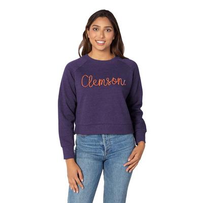 Clemson Chicka-D Rope Embroidery Boxy Raglan Crew