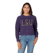  Lsu Chicka- D Rope Embroidery Boxy Raglan Crew