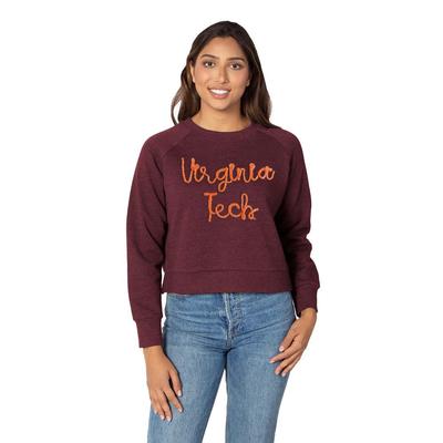 Virginia Tech Chicka-D Rope Embroidery Boxy Raglan Crew