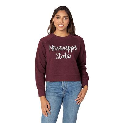 Mississippi State Chicka-D Rope Embroidery Boxy Raglan Crew