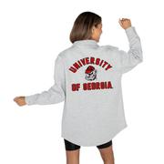  Georgia Gameday Couture Way To Go Fleece Applique Shacket