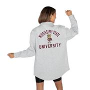  Mississippi State Gameday Couture Way To Go Fleece Applique Shacket