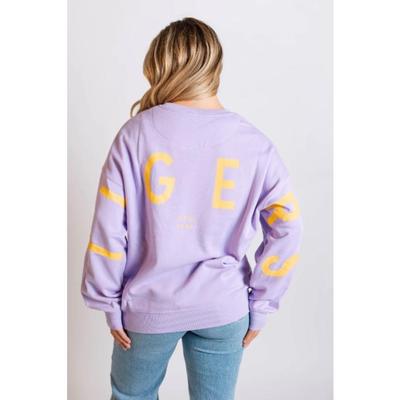 LSU Gameday Social Barkley Split Oversized Crew