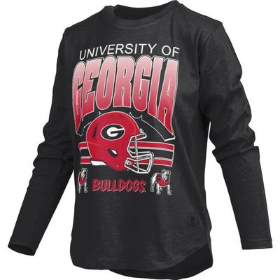 Georgia Pressbox Women's Sheffield Long Sleeve Curved Hem Top BLACK