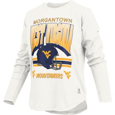 West Virginia Pressbox Women's Sheffield Long Sleeve Curved Hem Top