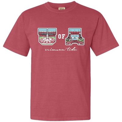 Alabama Campus Fill Letters Comfort Colors Tee