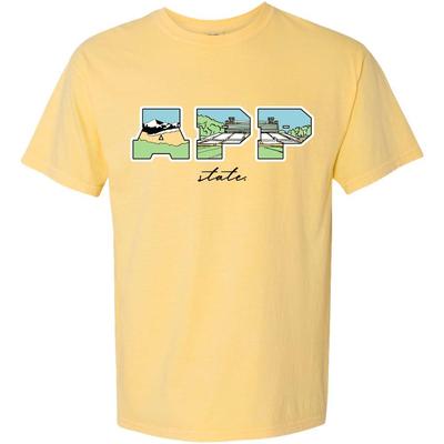 App State Campus Fill Letters Comfort Colors Tee