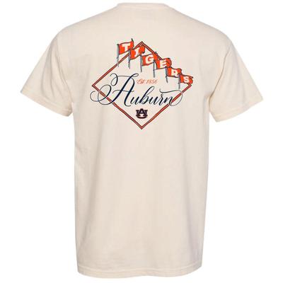 Auburn Flags Stylized Script Comfort Colors Tee