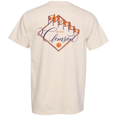 Clemson Flags Stylized Script Comfort Colors Tee