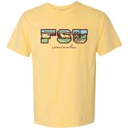  Florida State Campus Fill Letters Comfort Colors Tee