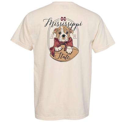 Mississippi State Bulldog Puppy Script Comfort Colors Tee