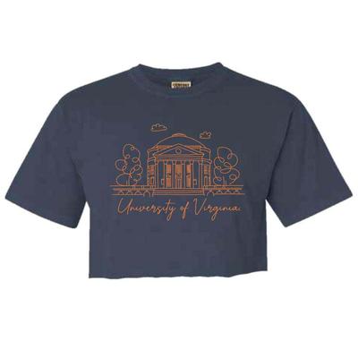 Virginia Campus Building Script Cropped Comfort Colors Tee