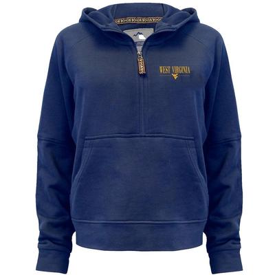 West Virginia Women's Ana Vintage Terry Hooded 1/4 Zip