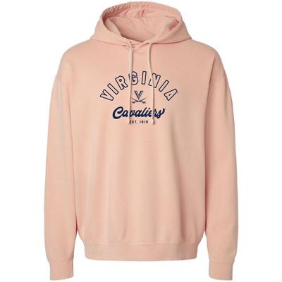 Virginia Outline Arch Logo Script Lightweight Comfort Colors Hoodie