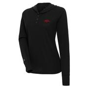  Arkansas Antigua Aspiration Long Sleeve Knit Shirt