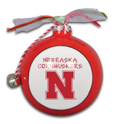 Nebraska Cornhuskers Ceramic Globe Ornament