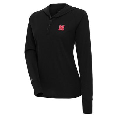 Nebraska Antigua Aspiration Long Sleeve Knit Shirt