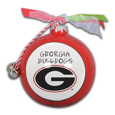 Georgia Bulldogs Ceramic Globe Ornament