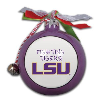 LSU Tigers Ceramic Globe Ornament