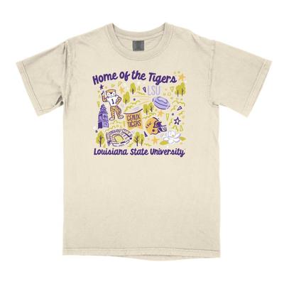 LSU B-Unlimited School Icons Comfort Colors Tee