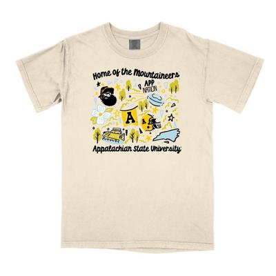 App State B-Unlimited School Icons Comfort Colors Tee