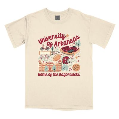 Arkansas B-Unlimited School Icons Comfort Colors Tee