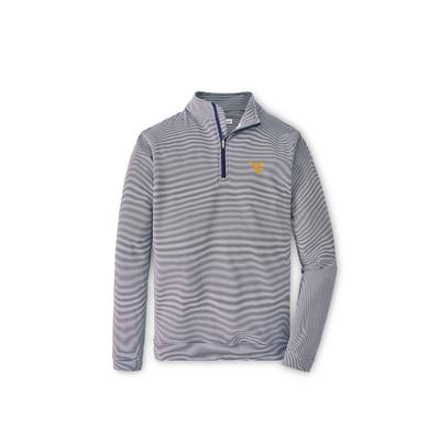 West Virginia Perth Sugar Stripe Performance 1/4 Zip Pullover